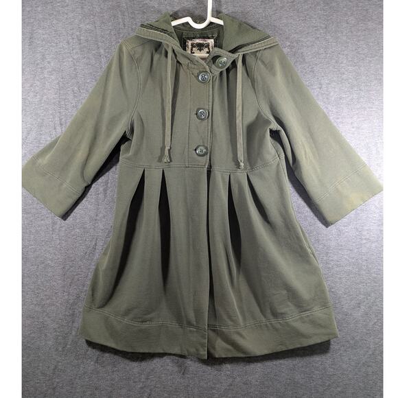 Vintage Old Navy Button Up Hoodie Womens Coat Jacket Army Green‎ Size L - Picture 1 of 10